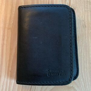Saddleback Leather Full Grain Black Business Card Wallet Mens